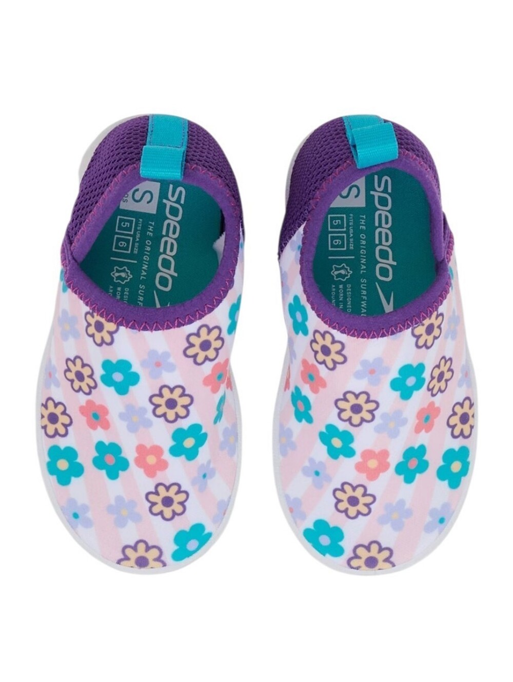 NWT Speedo Kids Teal & Purple Floral Water Shoes